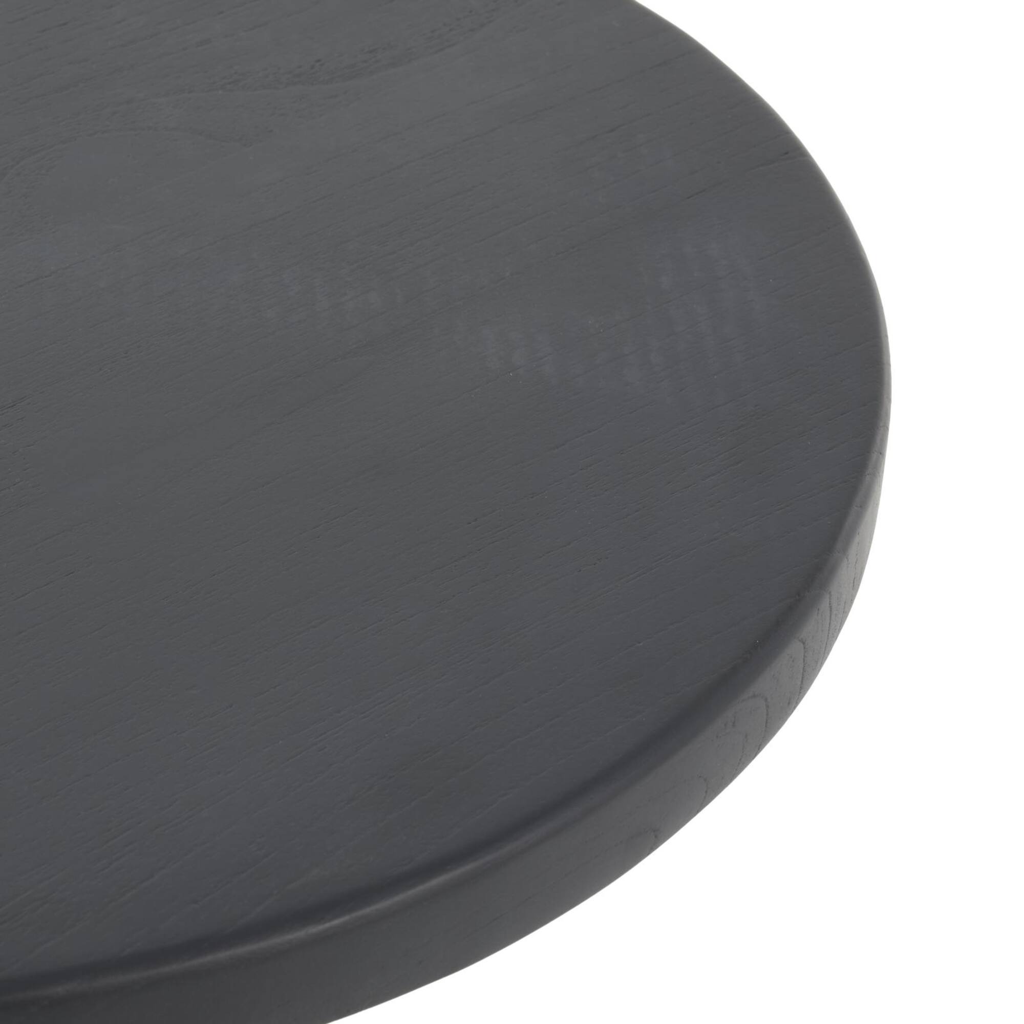 22.5" Black & Gray Wood Accent Table with Marble Pyramid Base